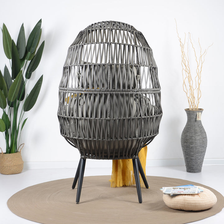 Pino Single Seater Swing Basket For Balcony & Garden (Grey)