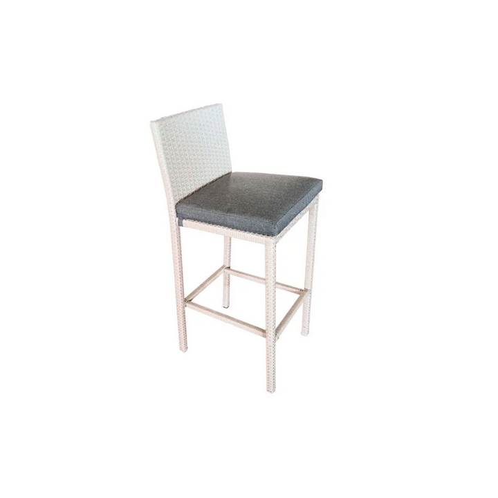 Epifanio Outdoor Patio Bar Set,  4 Chairs and 1 Table For Balcony (White)