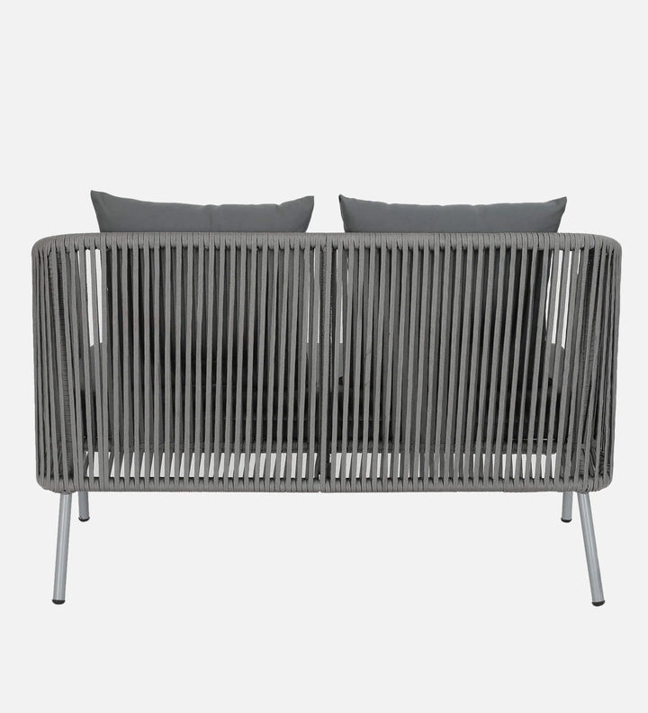 Elsie Outdoor Sofa Set 2 Seater, 2 Single seater and 1 Center Table (Grey) Braided & Rope