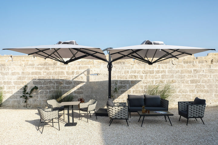 Amando Outdoor Sofa Set 2 Seater , 2 Single seater and 1 Center Table Braided & Rope