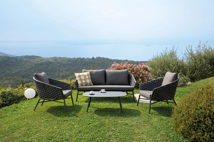 Venezia Outdoor Sofa Set 2 Seater, 2 Single seater and 1 Center Table Braided & Rope