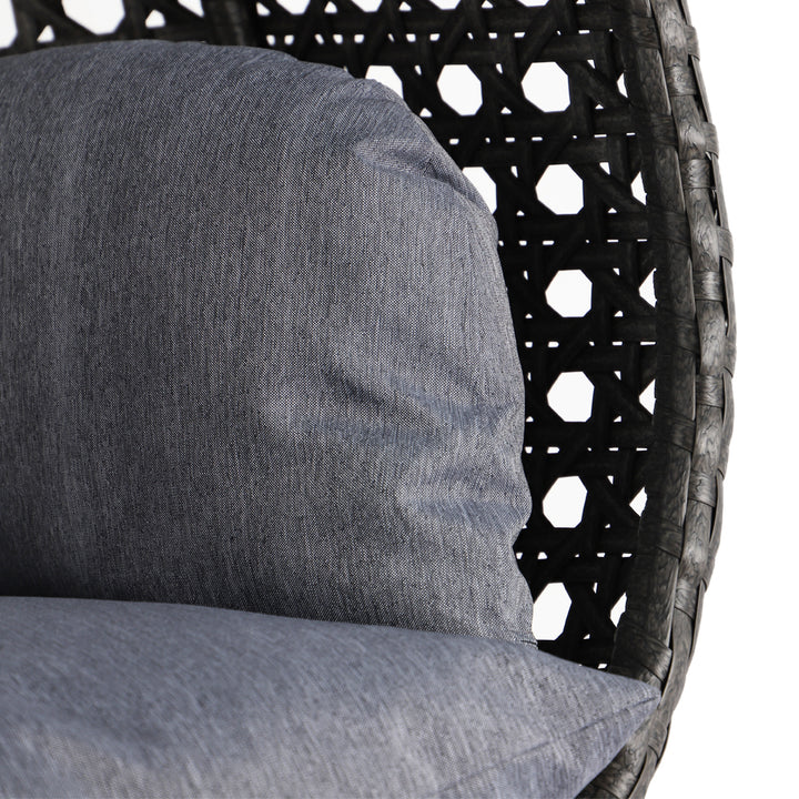 Paccio Double Seater Hanging Swing With Stand For Balcony , Garden Swing (Dark Grey)