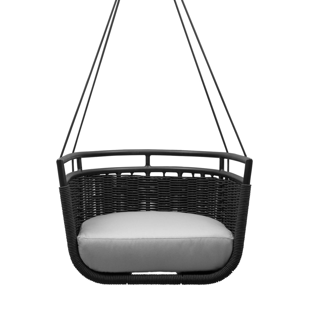 Petra Single Seater Hanging Swing Without Stand For Balcony , Garden Swing (Black)