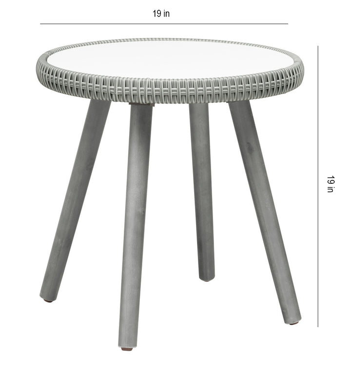 Orek Outdoor Patio Seating Set 2 Chairs and 1 Table Set (Grey + White)