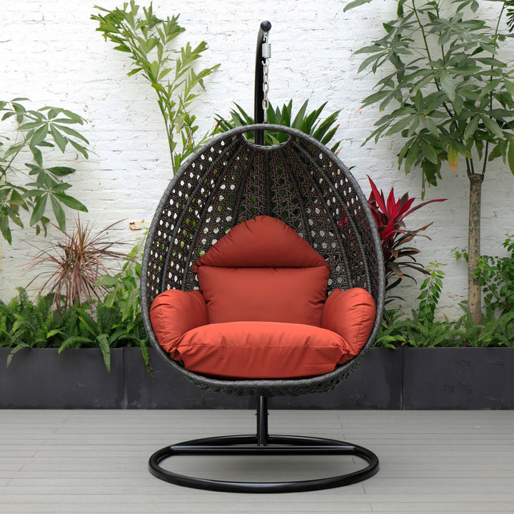 Blox Single Seater Hanging Swing With Stand For Balcony , Garden (Dark Grey)