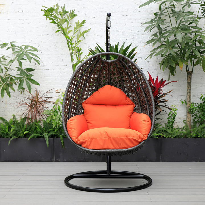 Blox Single Seater Hanging Swing With Stand For Balcony , Garden (Dark Grey)