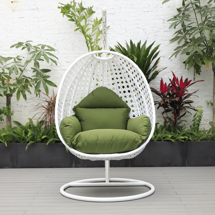 Pico Single Seater Hanging Swing With Stand For Balcony , Garden (White)