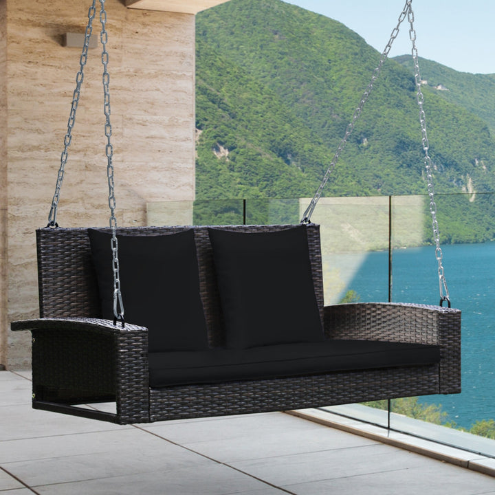 Robertina Double Seater Hanging Swing Without Stand For Balcony, Garden Swing (Dark Brown)