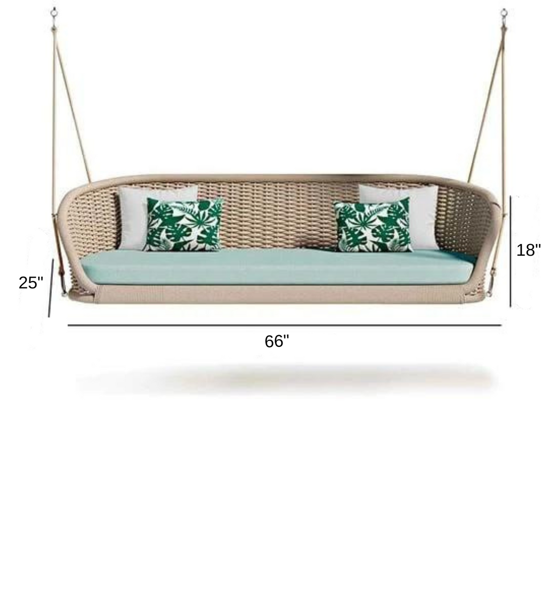 Furnico Three Seater Hanging Swing Without Stand For Balcony , Garden Swing (Cream)