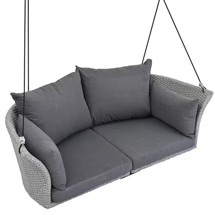 Portin Double Seater Hanging Swing Without Stand For Balcony , Garden Swing (Grey)