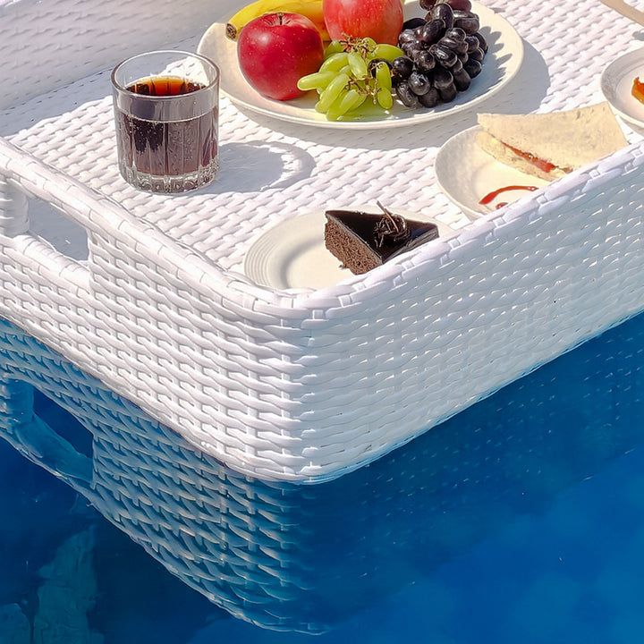 Rocío Luxury Floating Serving Tray For Swimming Pool - White( Rectangle )