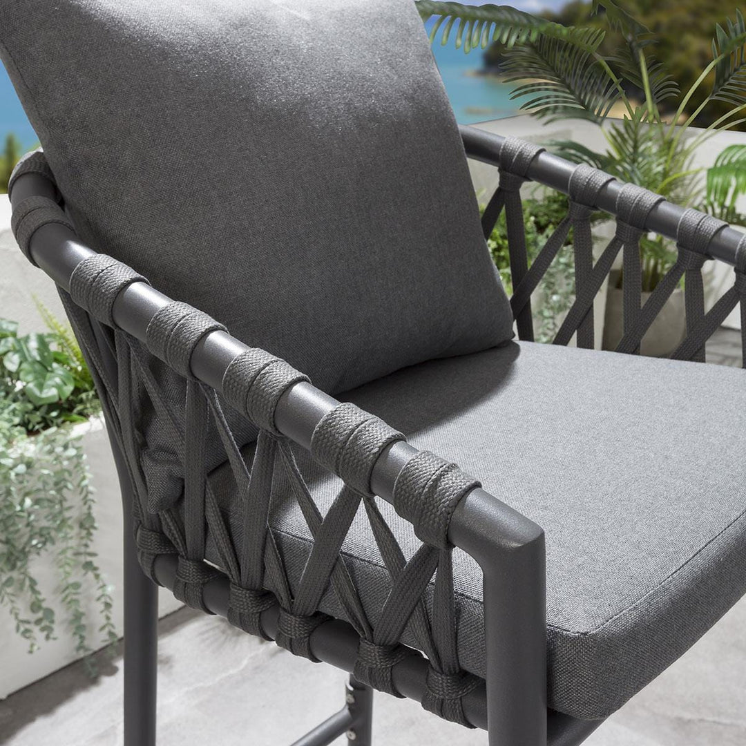 Adelina Outdoor Patio Bar Chair 2 Chairs For Balcony Braided & Rope