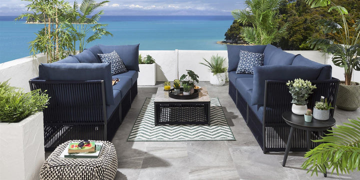 Chiquita Outdoor Sofa Set 6 Seater and 1 Center Table Set Braided & Rope
