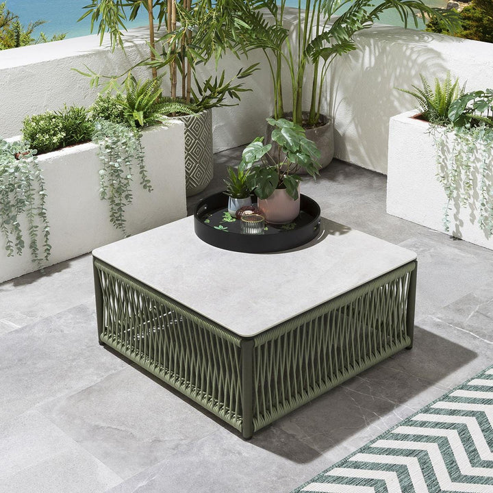 Castillo Outdoor Sofa Set 4 Seater and 1 Center Table Set Braided & Rope