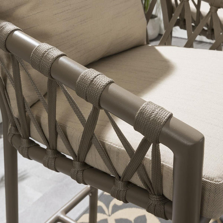 Carlos Outdoor Garden Patio Dining Set 4 Chairs and 1 Table Set Braided & Rope
