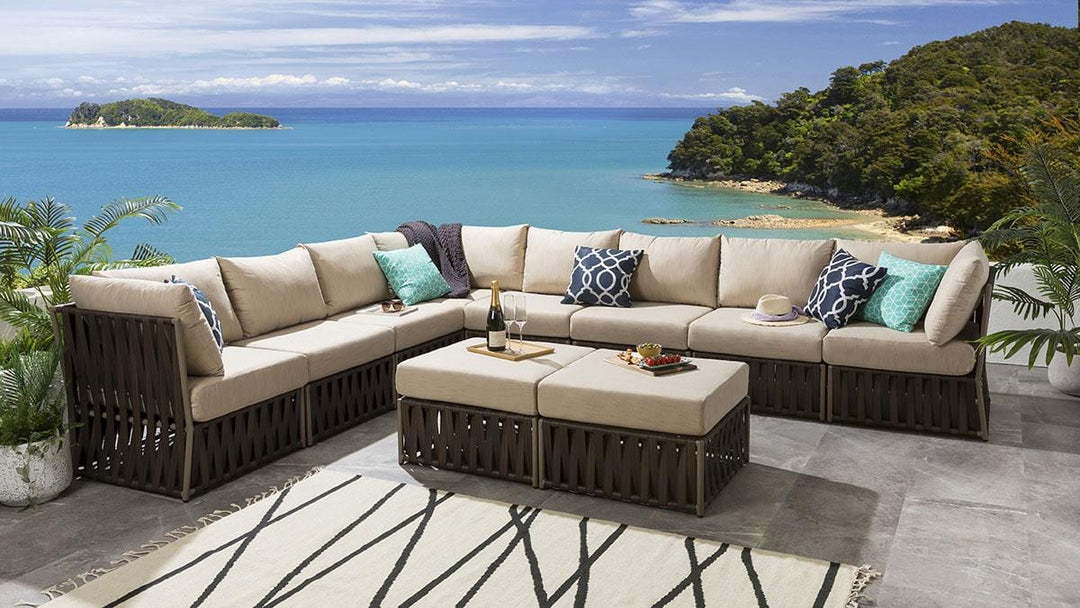 Dreamline Outdoor Garden Balcony Sofa Set Seater, Ottoman Set