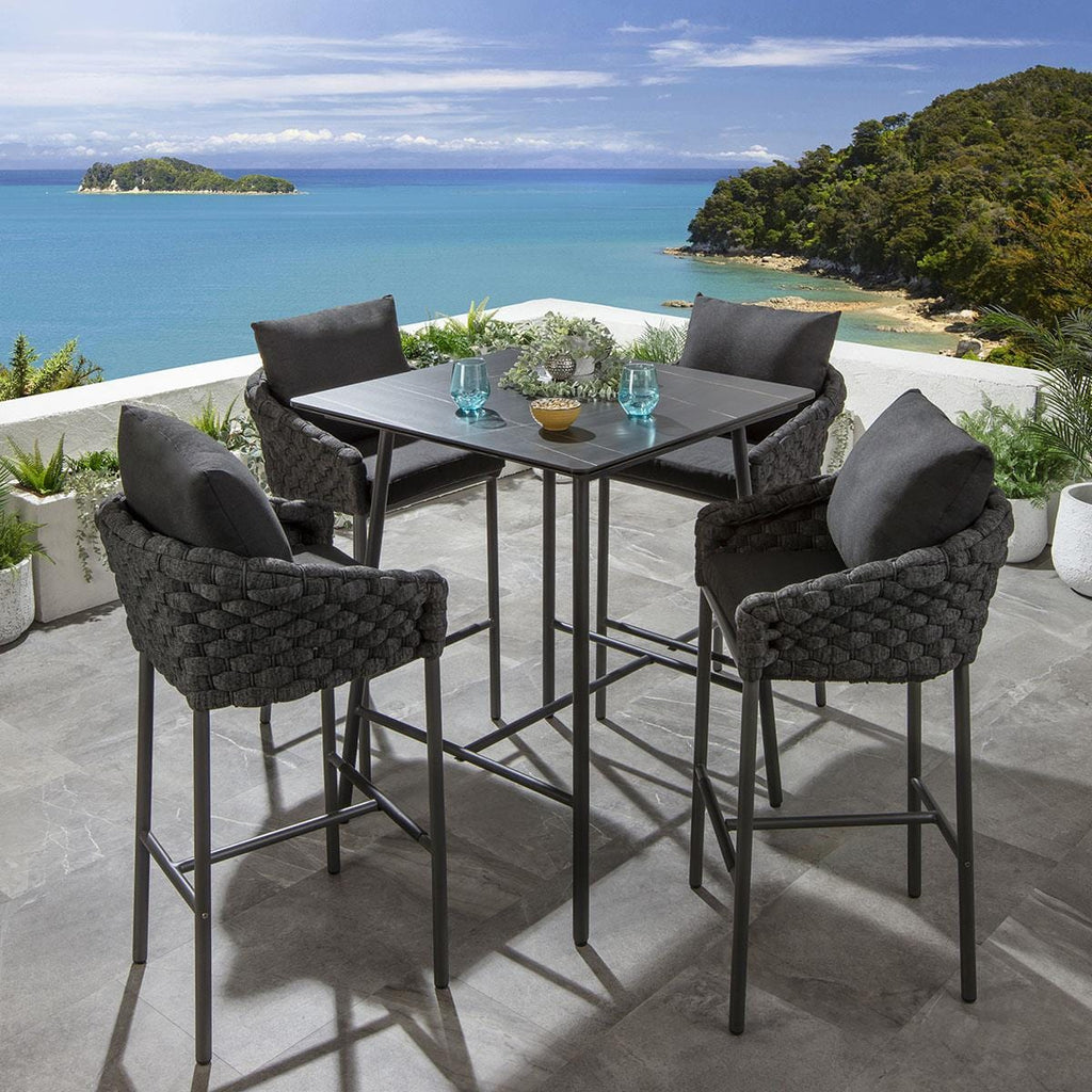 Outdoor Bar Height Wicker Patio Set With Table Roque Outdoor Patio