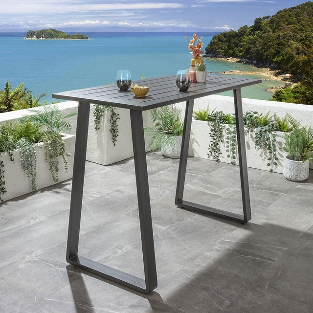 Philip Outdoor Patio Bar Set 6 Chairs and 1 Table Set Braided & Rope