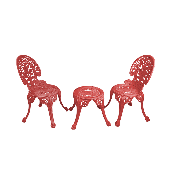 Zinc Cast Aluminium Garden Patio Seating 2 Chair and 1 Table Set