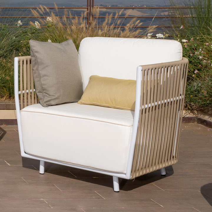 Swoop Outdoor Garden Balcony Sofa Set 2 Seater, 2 Single seater and 1 Table Set (Beige)