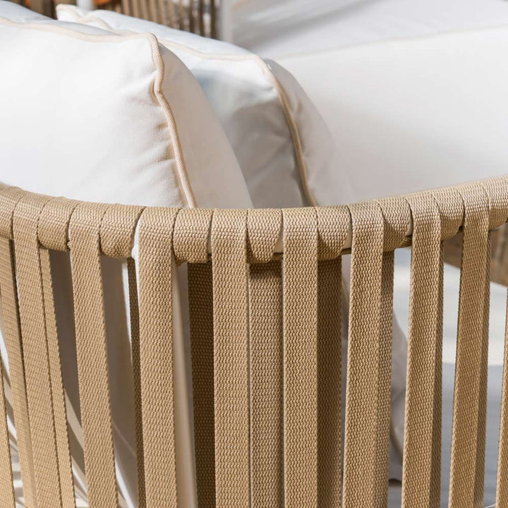 Swoop Outdoor Garden Balcony Sofa Set 2 Seater, 2 Single seater and 1 Table Set (Beige)