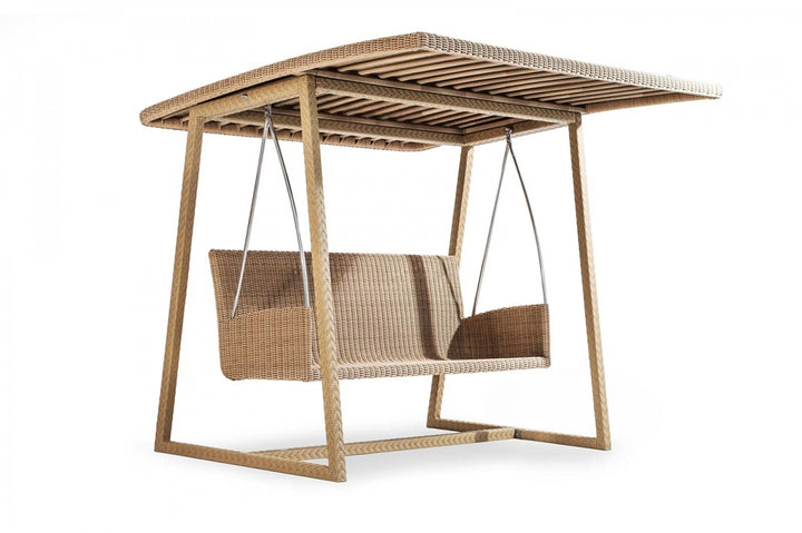 Jazz Three Seater Hanging Swing With Stand For Balcony , Garden Swing (Tan)