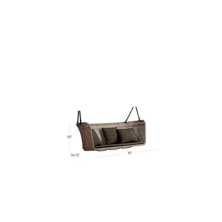 Kivar Double Seater Hanging Swing Without Stand For Balcony , Garden Swing (Brown, Light Brown, White)