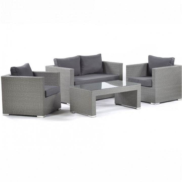 Nazaire Outdoor Garden Balcony Sofa Set 2 Seater, 2 Single seater and 1 Center Table Set (Grey)