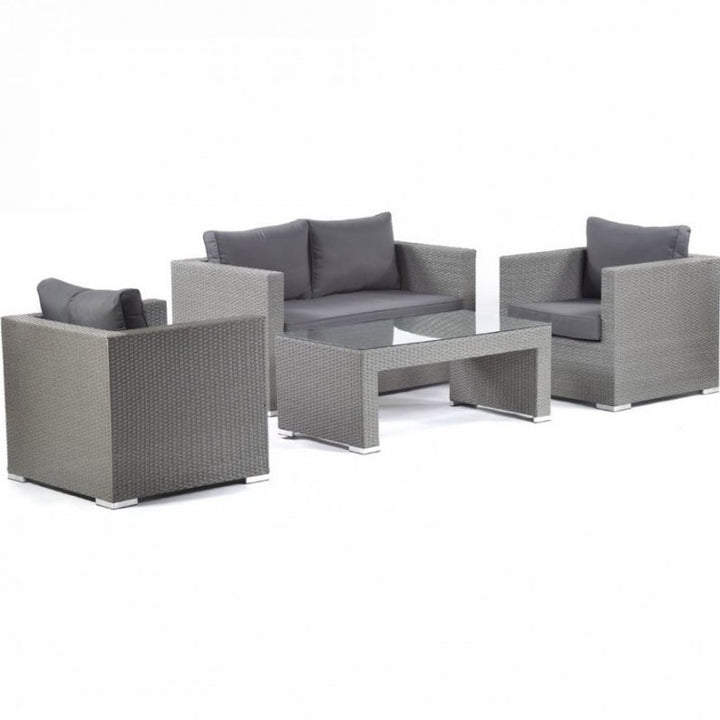 Nazaire Outdoor Garden Balcony Sofa Set 2 Seater, 2 Single seater and 1 Center Table Set (Grey)