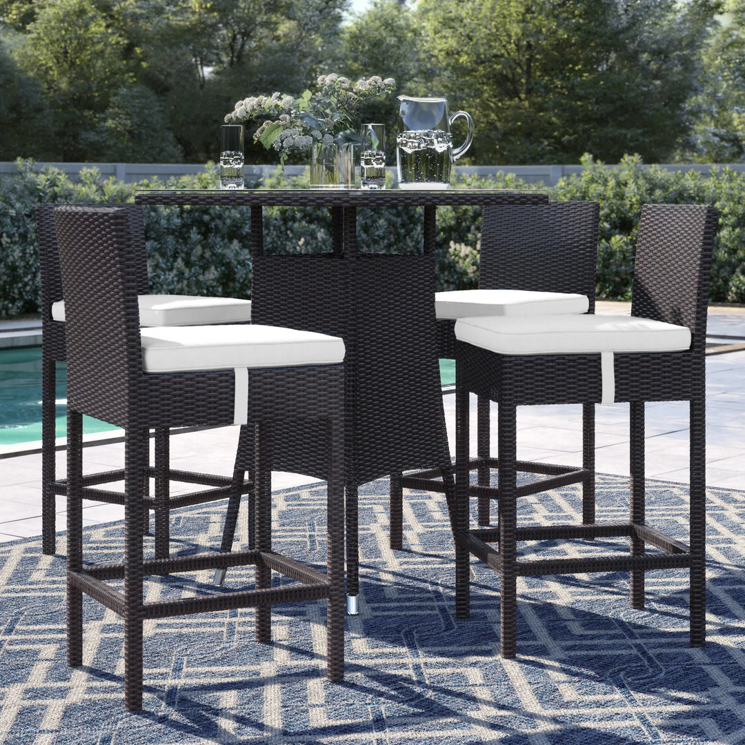 Dreamline Outdoor Bar Sets Garden Patio Bar Sets 1+4 4 Chairs and 1 ...