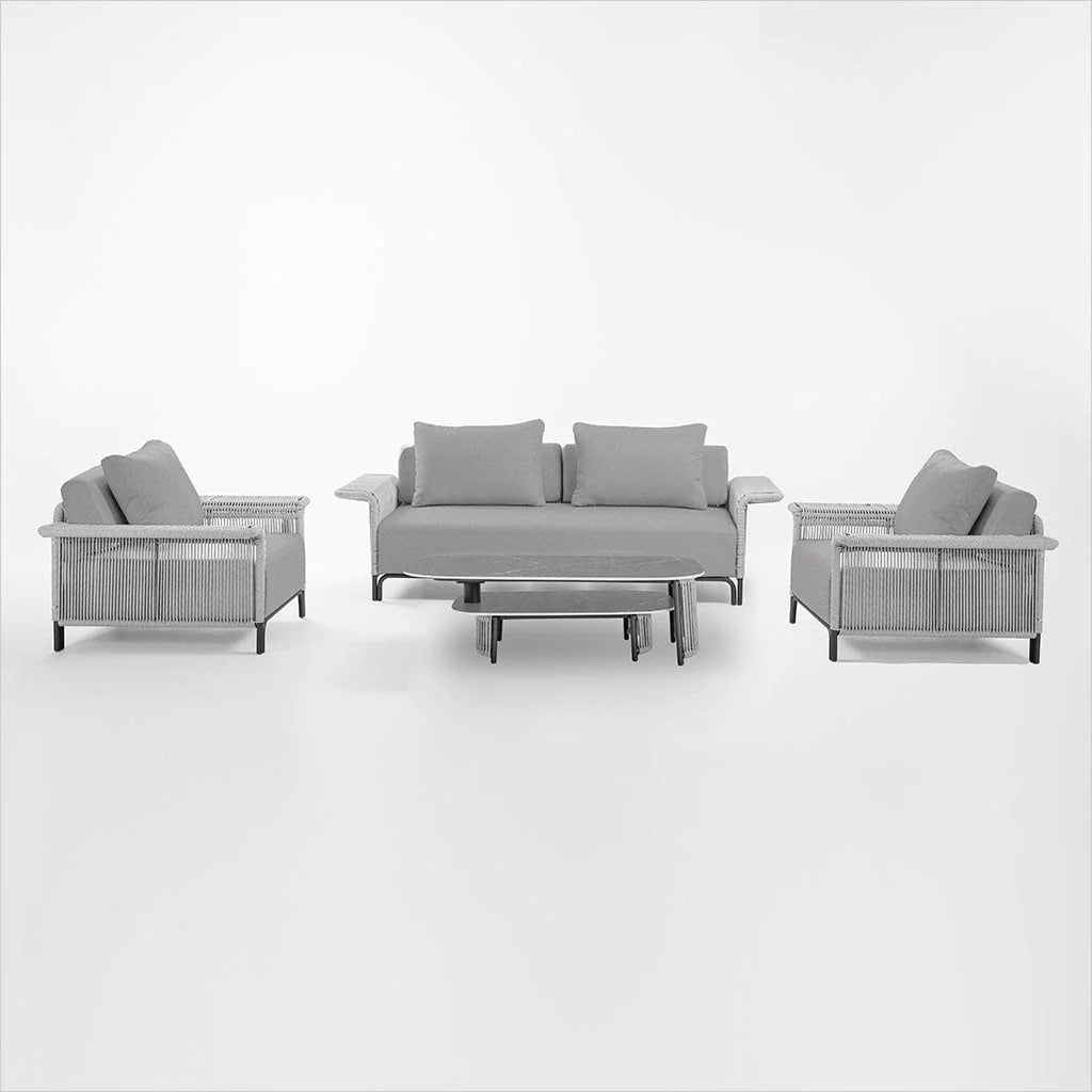 Buratti Outdoor Sofa Set 2 Seater , 2 Single seater and 1 Center Table Braided & Rope