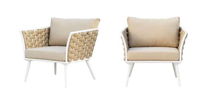 Crasio Outdoor Garden Balcony Sofa Set 3 Seater, 2 Single seater and 1 Center Table Set, Braid & Rope