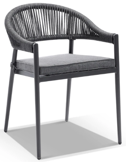 Maven Outdoor Patio Seating Set 4 Chairs and 1 Table Set Braided & Rope