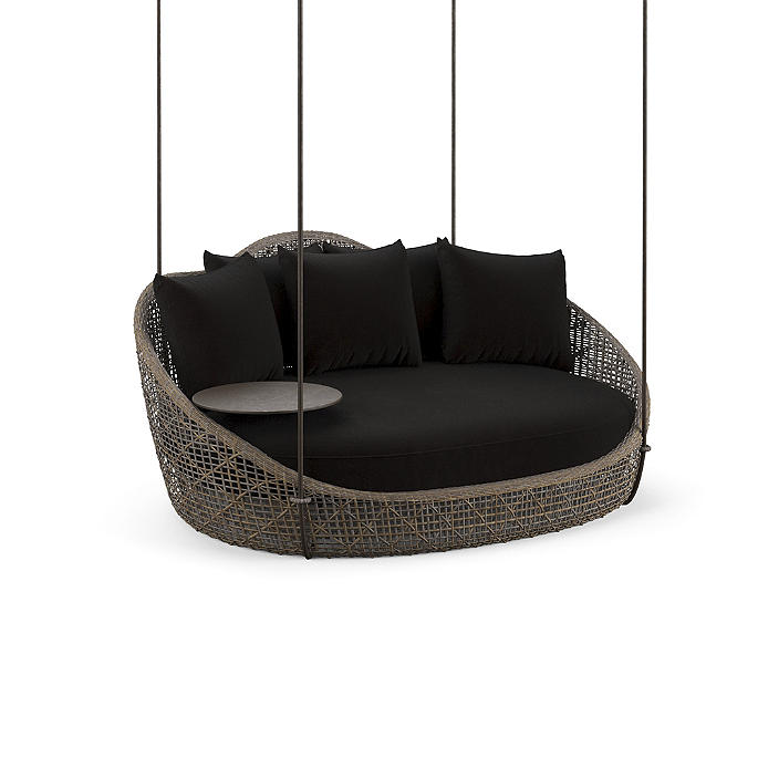 Binion Three Seater Hanging Swing Without Stand For Balcony , Garden Swing (Brown)