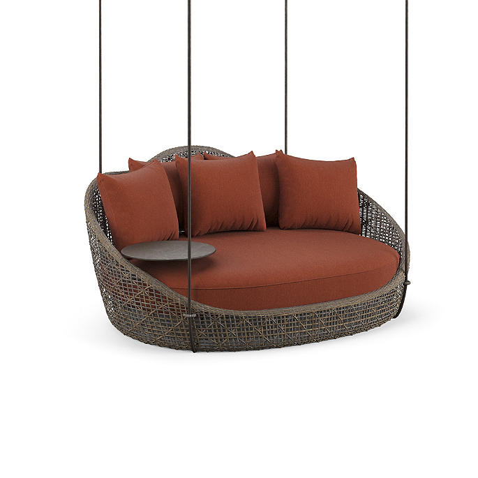 Binion Three Seater Hanging Swing Without Stand For Balcony , Garden Swing (Brown)