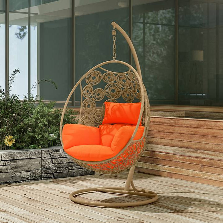 Dreamline Outdoor Furniture Single Seater Hanging Swing With Stand For Balcony , Garden Swing
