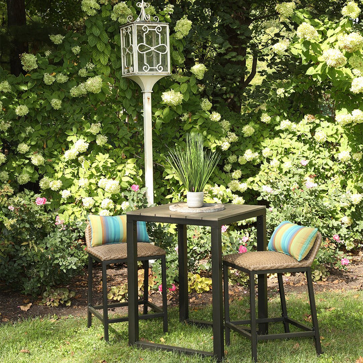 Dreamline Outdoor Bar Sets Garden Patio Bar Sets 1+2 2 Chairs and Table Set Balcony Bar Table Set (Cream)