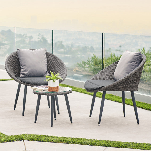 Dreamline Outdoor Furniture Garden Patio Seating Set 1+2 2 Chairs and Table Set Balcony Furniture Coffee Table Set
