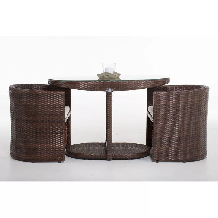 Dreamline Outdoor Furniture Garden Patio Seating Set 1+2 2 Chairs and Table Set Balcony Furniture Coffee Table Set