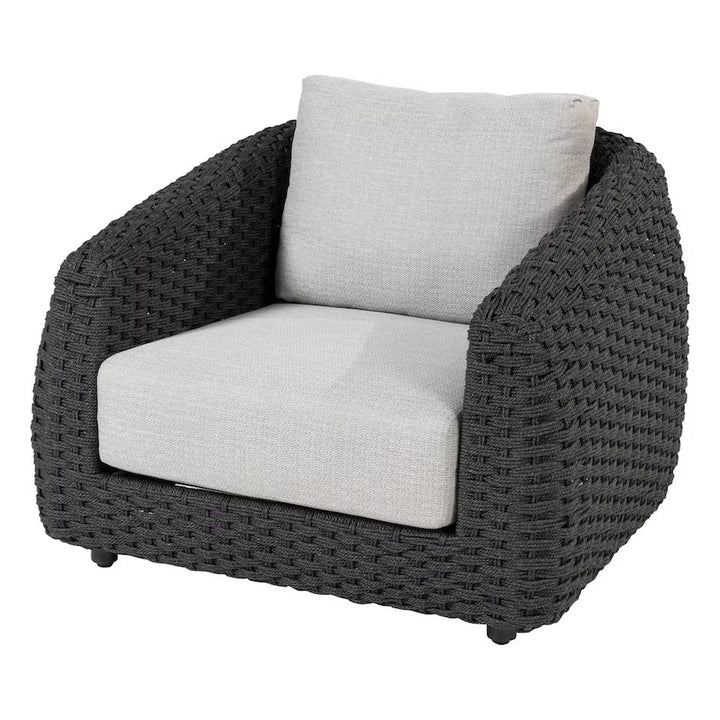 Deskoy Outdoor Garden Balcony Sofa Set 2 Seater, 2 Single seater and 1 Center Table Set, Braid & Rope (Black)