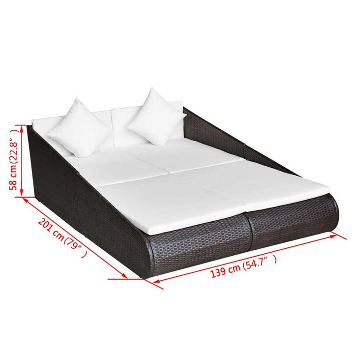 Dreamline Outdoor Furniture Poolside Sunbed With Cushion Daybed