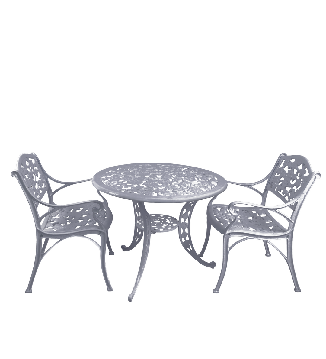 Lenz Cast Aluminium Garden Patio Seating 2 Chair and 1 Table Set