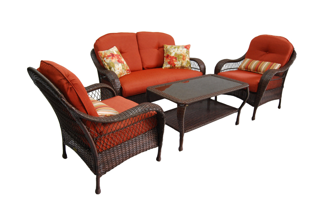 Dreamline Outdoor Garden Balcony Sofa Set 2 Seater , 2 Single seater and 1 Center Table Set Outdoor Furniture(Dark Brown)