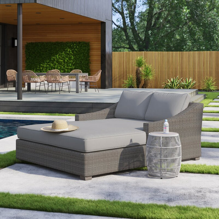 Dreamline Outdoor Furniture Poolside Sunbed With Cushion Daybed (Brown)