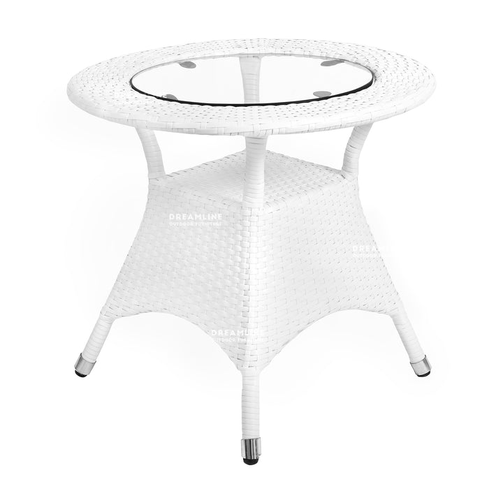 Dreamline Outdoor Furniture Garden Patio Seating Set 1+4 4 Chairs and Table Set Balcony Furniture Coffee Table Sets (White)