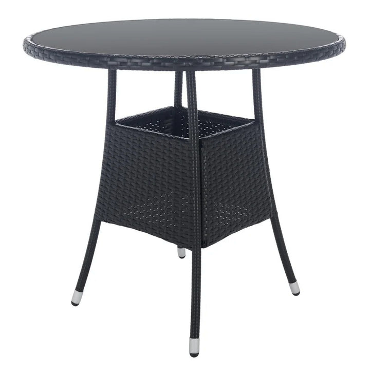 Dreamline Outdoor Furniture Garden Patio Seating Set 1+4 4 Chairs and Table Set Balcony Furniture Coffee Table Set(Black)