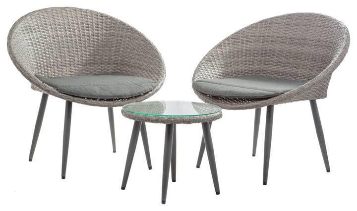 Dreamline Outdoor Furniture Garden Patio Seating Set 1+2 2 Chairs and Table Set Balcony Furniture Coffee Table Set