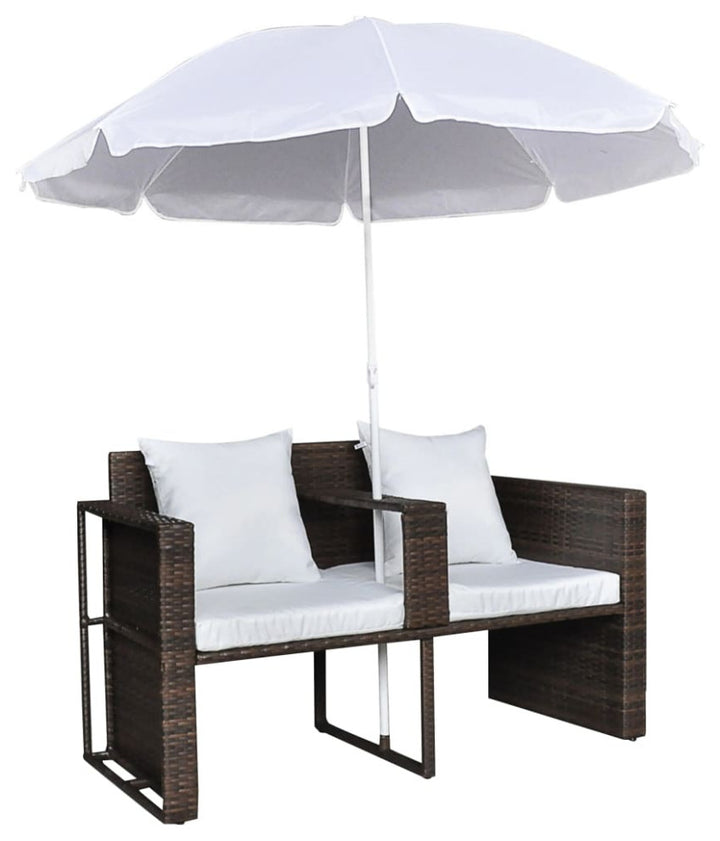 Dreamline Outdoor Furniture Poolside Sunbed With Cushion Daybed (Brown)