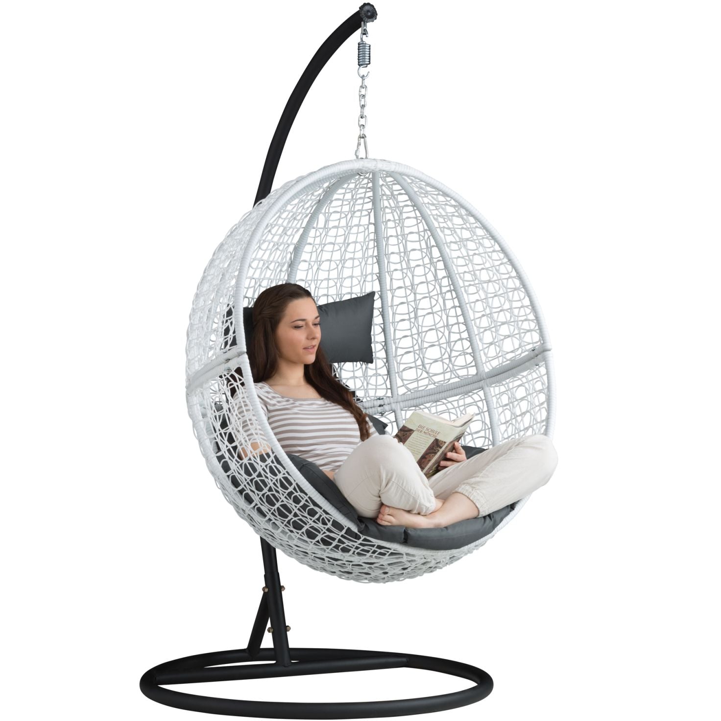 Dreamline Single Seater Hanging Swing With Stand For Balcony , Garden Swing