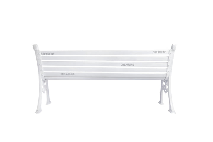 Kezia Cast Iron 3 Seater Garden Bench for Outdoor Park - (White)